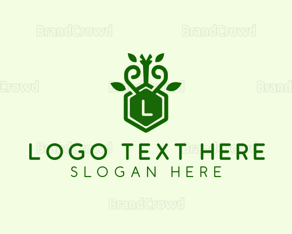 Leaf Vine Hexagon Logo