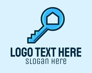 Real Estate Agent - Stairs House Key logo design