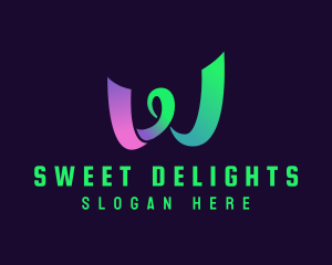Digital Media - Swirly Ribbon Letter W logo design