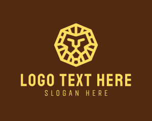 Golden - Geometric Lion Animal logo design