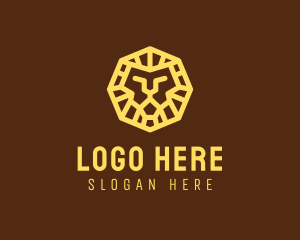 Wildlife Center - Geometric Lion Animal logo design