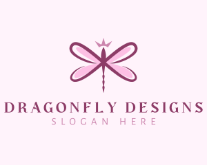 Feminine Beauty Dragonfly logo design