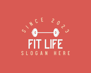 Weightlifting Barbell Fitness logo design