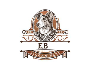 Dog Portrait - Vintage Dog Suit logo design