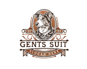 Vintage Dog Suit logo design