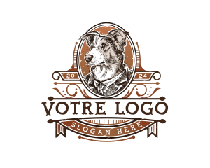 Hound - Vintage Dog Suit logo design