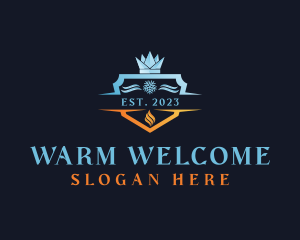 Fire Ice Heating Cooling logo design