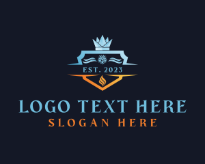 Warm - Fire Ice Heating Cooling logo design