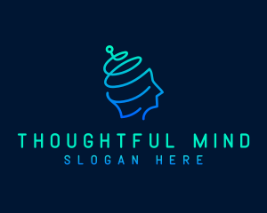 Thinking - Digital AI Head logo design