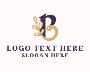 Massage - Leaf Letter B logo design