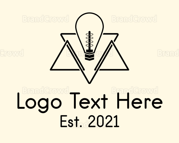 Geometric Light Bulb Logo
