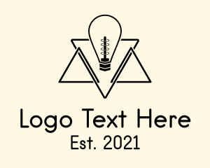 Electricity - Geometric Light Bulb logo design