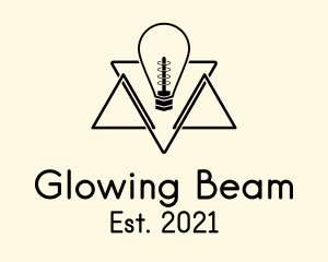 Geometric Light Bulb logo design