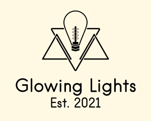 Geometric Light Bulb logo design