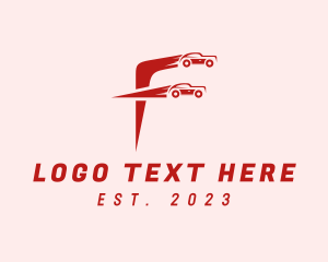 Road - Car Driving Letter F logo design