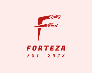 Car Driving Letter F logo design