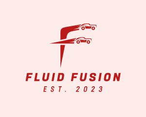 Car Driving Letter F logo design