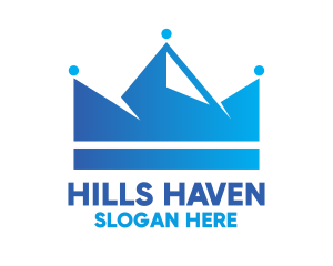 Blue Crown Mountain logo design