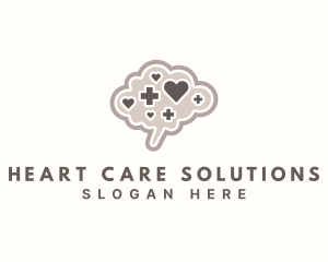 Mental Health Brain Wellness logo design