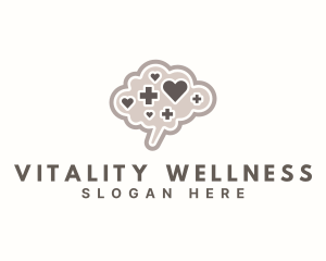 Mental Health Brain Wellness logo design