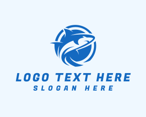 Ocean - Surfing Shark Aquatic logo design