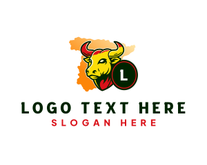 Map - Spain Animal Bull logo design