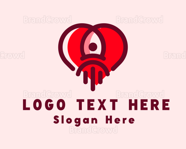 Space Rocket Heart Logo