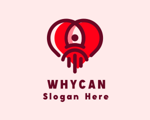 Love - Space Rocket Heart logo design