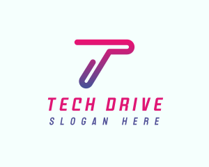 Modern Tech Network Letter T logo design