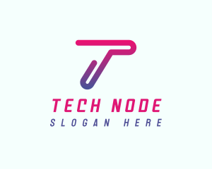 Modern Tech Network Letter T logo design