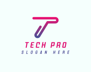 Modern Tech Network Letter T logo design