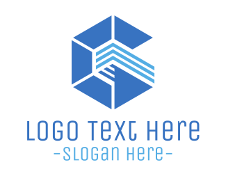 Abstract Blue Hexagon Logo