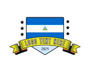 Badge - Nicaragua Flag Tourism logo design