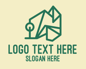 Green City - Green Geometric Building logo design