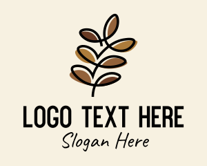 Twig - Autumn Plant Monoline logo design