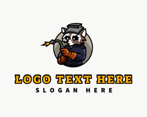 Raccoon Welding Torch logo design