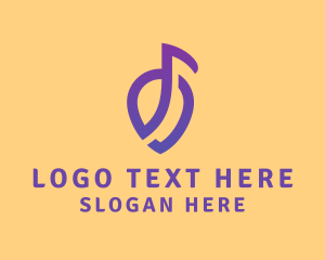 Music Streaming - Music Note Location Pin logo design