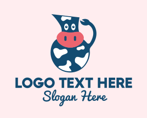 Dairy Farmer - Cow Milk Pitcher logo design