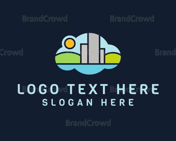 Frog Cloud Cityscape Logo