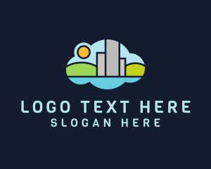 Urban - Frog Cloud Cityscape logo design