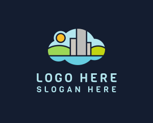 Sunshine - Frog Cloud Cityscape logo design