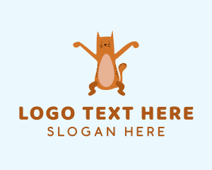 Cat Food - Playful Cat Letter X logo design