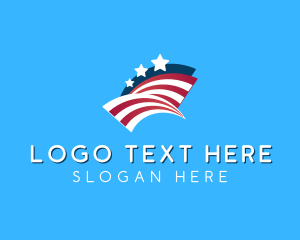 American - American Flag Arch logo design
