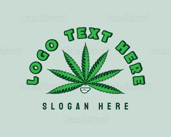 Smiling Weed Plant Logo