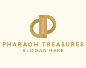 Elegant Bronze Letter P logo design