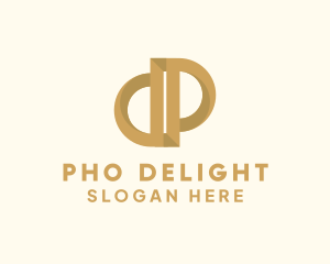 Elegant Bronze Letter P logo design