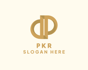 Elegant Bronze Letter P logo design