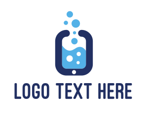 Mobile Phone - Smartphone Water Bubbles logo design