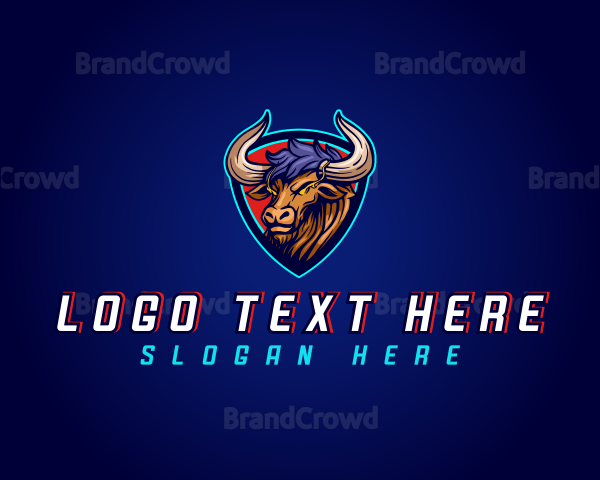 Wild Bull Shield Gaming Logo