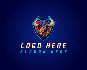 Wild Bull Shield Gaming Logo